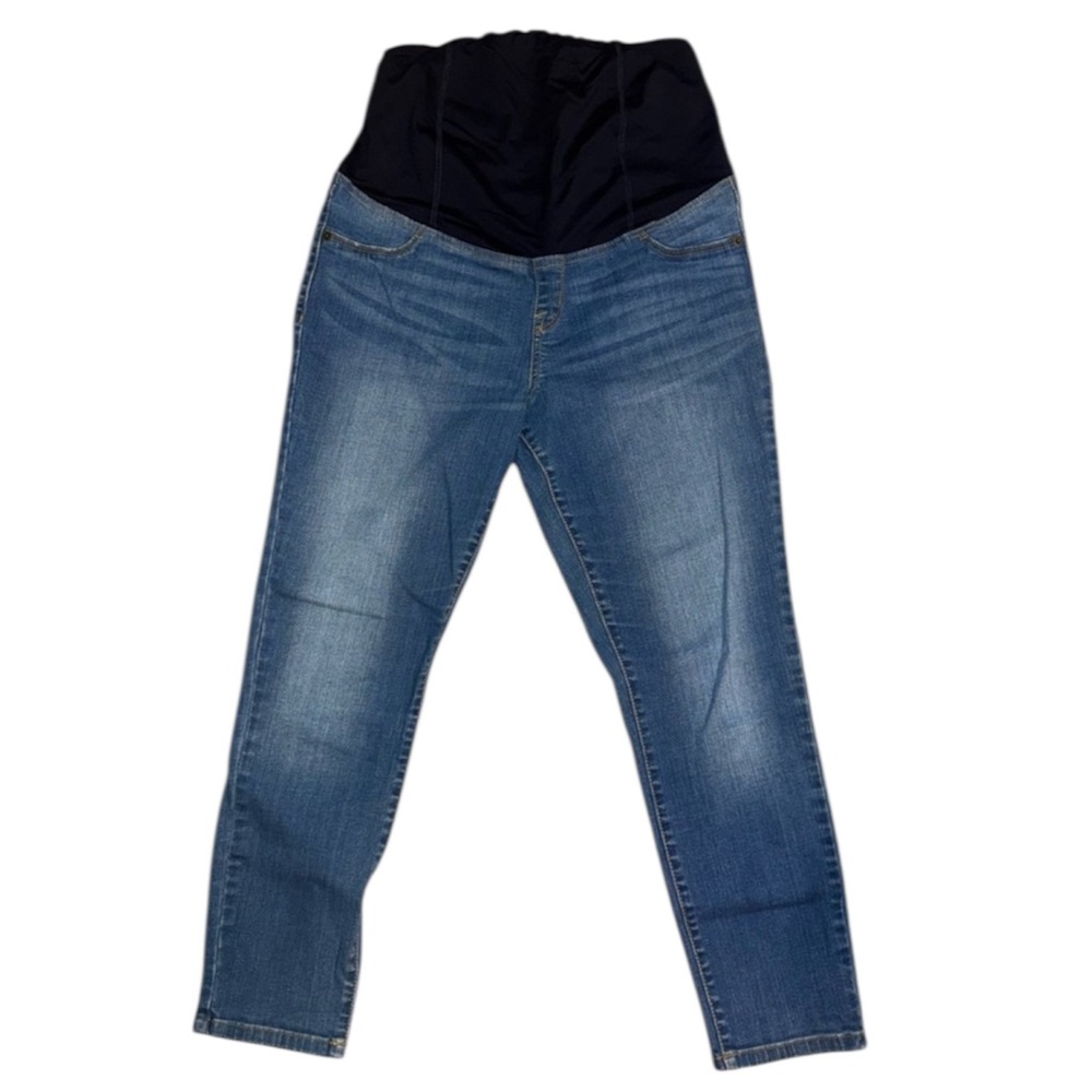 Ingrid & Isabel Blue Ankle Cropped Maternity Jeans with Stretch - 8